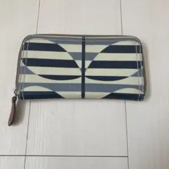 ♡中古品♡オーラカイリー二つ折り折りたたみ財布♡本革♡花柄♡カード入れ♡ Orla Kiely - ♡中古品♡オーラカイリー二つ折り折りたたみ財布