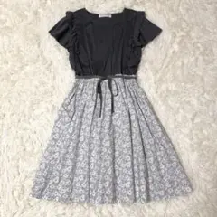 極美品　ポンポネット　ワンピース　リバティ　リボン　150cm