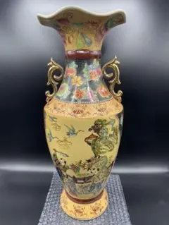薩摩焼 花瓶 壺 耳付 金彩 豪華 高さ約45.3㎝ アンティーク インテリア