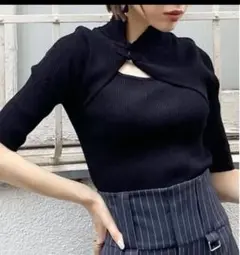 MURUA チャイナタイトニット