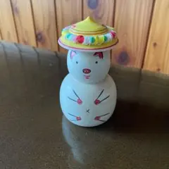 伝統こけし 鳴子系こけし/早坂利成工人作 傘カール独楽u0026ブタこけし