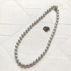 新品　貝パール　ネックレス　冠婚葬祭　8mm　フォーマル　セレモニー　グレー