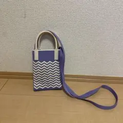 携帯　ポーチ　紫　すみれ色
