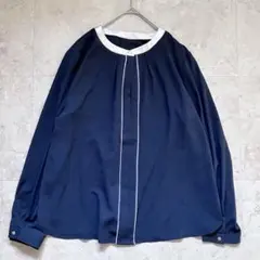 any SiS バイカラー フロントタック ブラウス XL 洗える