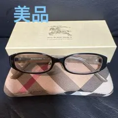 美品　バーバリー　B urb erry眼鏡　度入り　スクエア　ノバチェック　セル