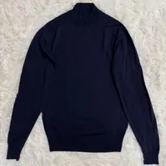 JOHN SMEDLEY ジョンスメドレー モックネック ニット ネイビー S