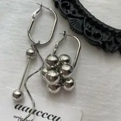 ▫︎▪︎2022025▪︎▫︎silverアシンメトリーピアス/aaacccu