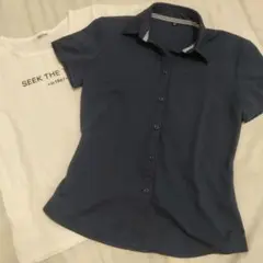 ダークブルー 半袖シャツ Mサイズ ＆ 白Tシャツ