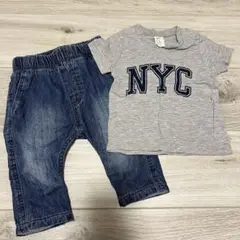 H&M Tシャツ　デニムパンツ　2点セット　70サイズ　4-6ヶ月用