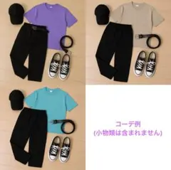 【新品未使用】GUメンズ◆Tシャツ3枚＆黒パンツ◆Mサイズ◆4点セットまとめ売り