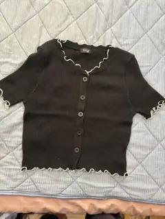 Riff ブラック 半袖カーディガン