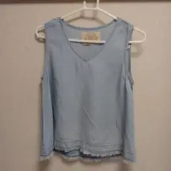 ライトブルー ノースリーブ トップス フリーサイズＧＯＡ