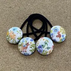 くるみボタンのヘアゴム 881