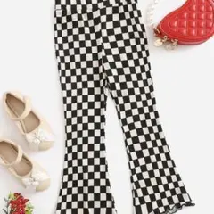 SHEIN チェック柄 フレアパンツ 3Y