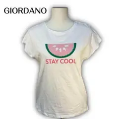 1904★【GIORDANO】ジョルダーノ　Tシャツ　レディース　すいか　M　白