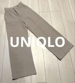 ユニクロ　ワイドパンツ　センターライン　ピンタック