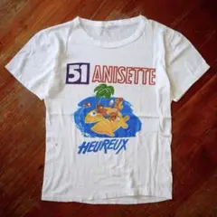 70s フランス製 51 Anisette ノベルティ 酒T 染み込み ユーロ