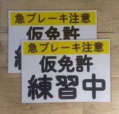 マグネット付き 仮免許 プレート 2枚組 道路交通法 外形 文字サイズ 規制
