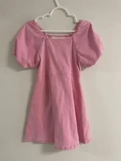 H&M ピンク半袖ワンピースとブラックノースリーブワンピースセット