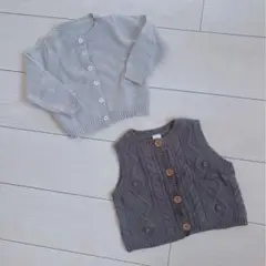 【cottoli等】ベビーカーディガン、ベストのセット（80サイズ）