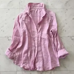 N. エヌドット 綺麗色 リネン100 シャツ ブラウス 春夏 ピンク 美品