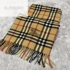 希少☆Burberrys バーバリーズ でかロゴ刺繍 マフラー ホースロゴ
