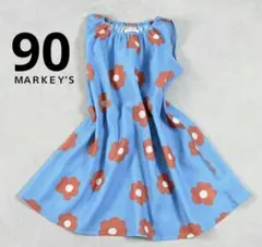 新品 マーキーズ 総柄ワンピース花柄ノースリーブワンピース90