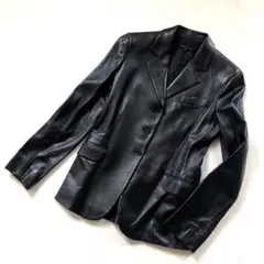 theory セオリー レザー テーラードジャケット 黒 サイズ4(XL)