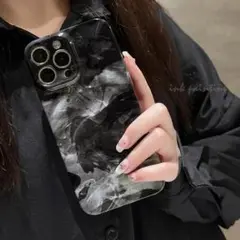 黒 iPhone15Pro スマホケース 【前回完売】 Max マーブル 墨