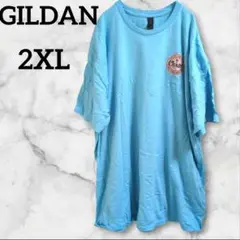 GILDAN【2XL】水色 Tシャツ 半袖 ゆったり だぼ 鮮やか 明るい 春夏