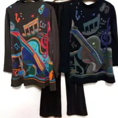 トクコ・プルミエヴォルのチュニック色違い2着とブラウンベロアパンツセット