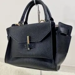 美品　トーヴ　ハンドバッグ　ポーチ　レザー　ブラック　ゴールド金具　取り外し