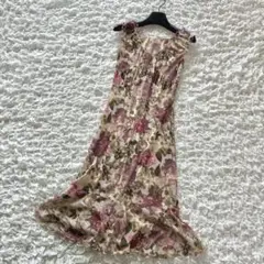 L’EST ROSE レストローズ 花柄 透かしレースワンピース 日本製