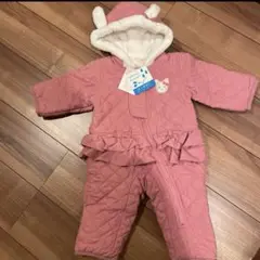 新品☆70 ピンク フード付き ジャンプスーツ