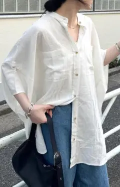 CIAOPANIC TYPY リネンレーヨンドルマンシャツ ホワイト