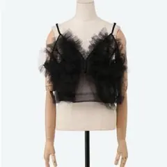 aymu.さま専用_【chika kisada】チュールキャミソール,ブラック Chika Kisada チカキサダ Tulle Camisole チュールキャミソール