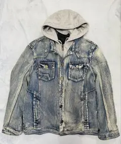 デニムジャケット ジージャン　フード　ライナー　ブルー　XL 新品同様
