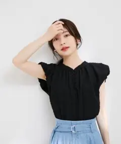 VIS 新品⭐︎タグ付き 【洗える】ぽこぽこバルーンスリーブブラウス
