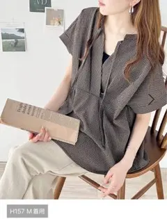 クラシカルエルフ　前後2wayカシュクールサッカー素材半袖シャツ　新品
