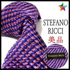美品✨ステファノリッチ ネクタイ ストライプ プリーツタイ パープル