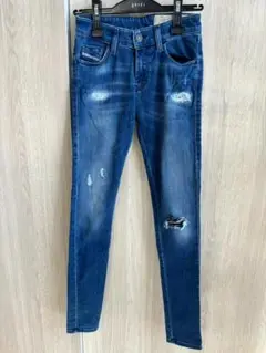 美品 DIESEL スキニー W25 デニム ダメージ加工　SLANDY-LOW