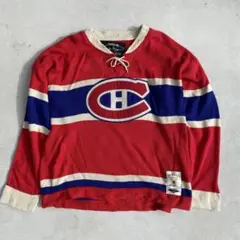 90s リーボック Reebok NHL ゲームシャツ カナディアンズ ニット