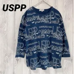 【USPP　ユーエスピーピー】長袖　ロンT 総柄　ネイビー　トップス　L