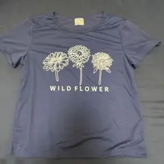 ネイビー 花柄プリント Tシャツ　子供服