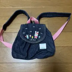milk mouse デニムリュック ウサギ刺繍