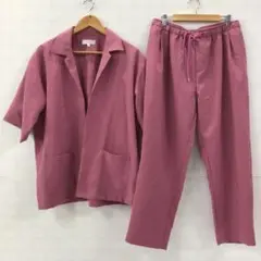 値下◎10.24◎A87◎ロッキーモンロー◎パンツスーツ上下◎ピンク◎カジュアル