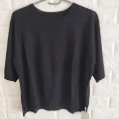 ✾新品✾KEYUCA 涼感5部袖ニットトップス ウォッシャブル　ブラック