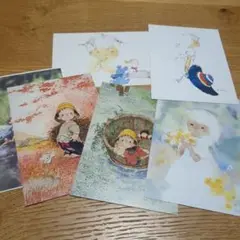 いわさきちひろ、中島潔ポストカード6枚セット