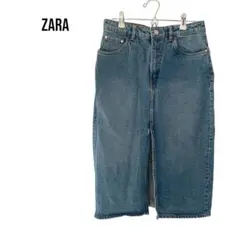 ZARAザラ　デニムスカート　フロントスリット　美脚カジュアル　M