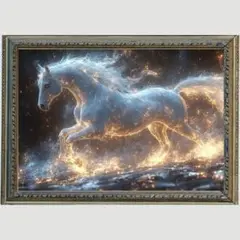 Ｐ1022 開運•風水•絵画風•ヒーリングアート　白馬